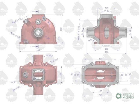 Obudowa mechanizmu kierowniczego C-330 ORYGINAŁ URSUS