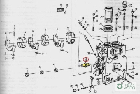 Oś koła pośredniego rozrządu C-328/330 ORYGINAŁ URSUS