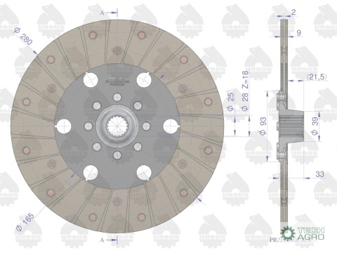 Tarcza sprzęgła C-360 Ostrówek PREMIUM ORYGINAŁ URSUS