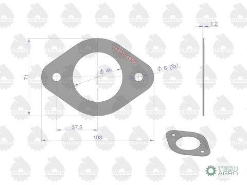 Uszczelka końcówki przewodu wydechowegoC-330 ( sprzedawane po 10 ) ORYGINAŁ URSUS