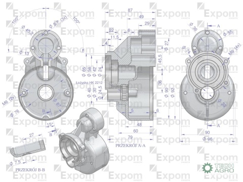 Obudowa przekładni rozrusznika typu Magneton T-25 MTZ 9142780 Blue Line EXPOM KWIDZYN