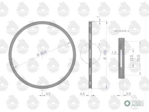 Pierścień tłokowy olejowy 5000830 C-330ORYGINAŁ URSUS