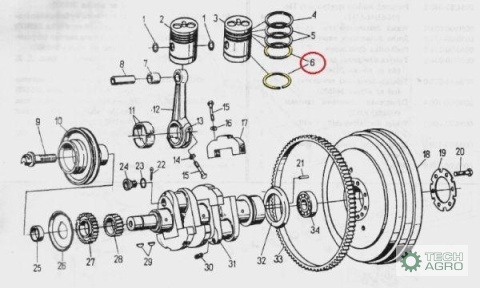 Pierścień tłokowy olejowy 5000830 C-330ORYGINAŁ URSUS