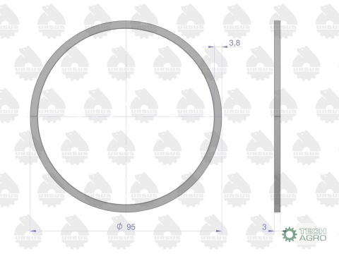 Pierścień tłokowy uszczelniający 50731380 973138 95x3 ( sprzedawane po 10 ) C-360 ORYGINAŁ URSUS