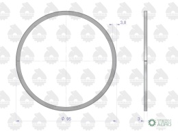 Pierścień tłokowy uszczelniający (chromowy) 973238, 54612002 95x3 ( sprzedawane po 10 ) C-360 ORYGINAŁ URSUS