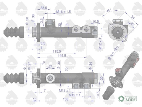 Pompa hamulcowa długa C-360 ORYGINAŁ URSUS