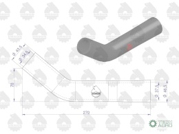 Przewód gumowy górny chłodnicy zbrojonypłótnem C-330 (rura wody) ORYGINAŁ URSUS