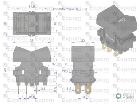 Włącznik Belarus wypadowy reflektora roboczego EXPOM KWIDZYN eu