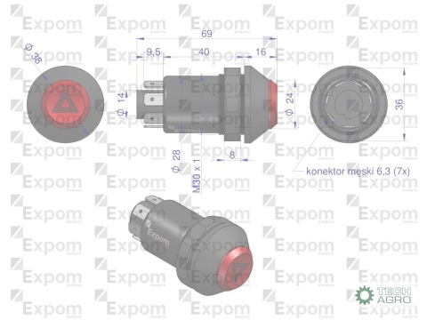 Włącznik sterowniczy instalacja ostrzegawcza EXPOM KWIDZYN eu