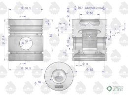 Zestaw naprawczy silnika 55110018 950116 C-360 (komplet) ORYGINAŁ URSUS
