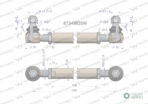 Drążek kierowniczy 87349835 WARYŃSKI