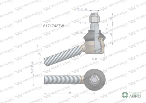 Przegub kierowniczy 11/16' 81717427 WARYŃSKI