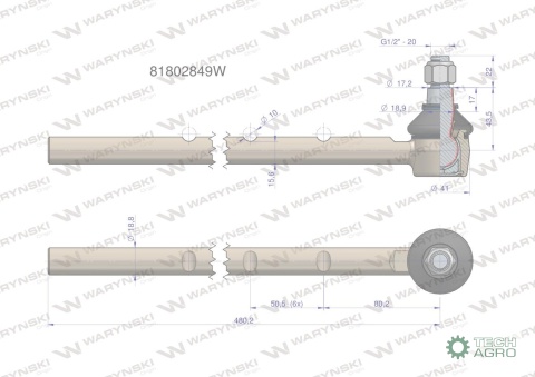 Przegub kierowniczy 81802849 WARYŃSKI