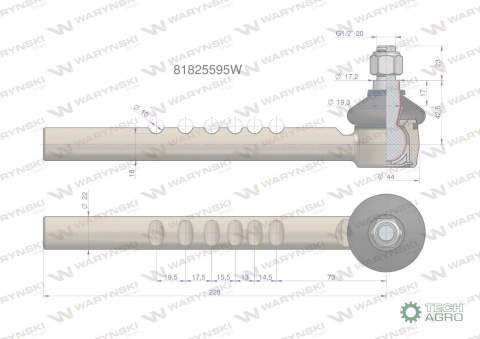 Przegub kierowniczy 81825595 WARYŃSKI