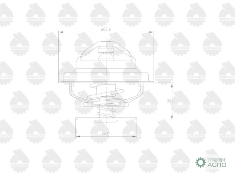 Termostat Forterra Zetor 70011316 ORYGINAŁ URSUS