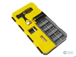 Zestaw końcówek wkrętakowych, bitów, z uchwytem grzechotkowym typu T, Waryński