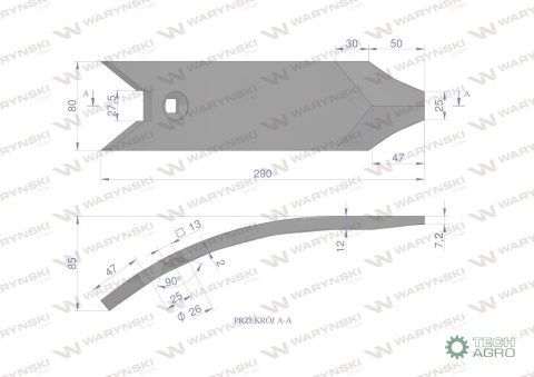 Dziób zastosowanie Delta Flex Kongskilde stal borowa Waryński