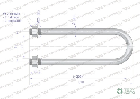 Jarzmo, Cybant, M20 71x290, 1930200020,Waryński