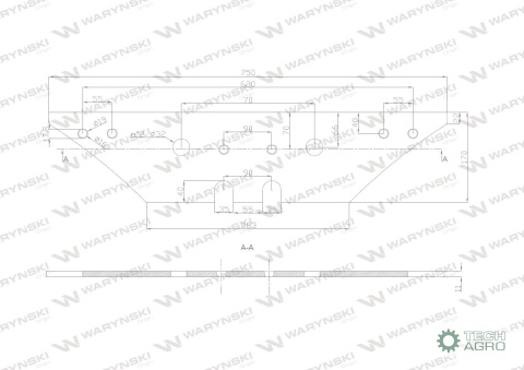 Płoza długa obracalna P&L zastosowanie Kverneland stal borowa Waryński