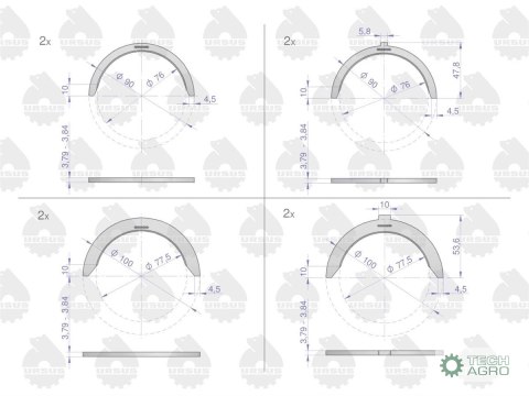 Komplet półpierścieni N-0.90 (III szlif) 46401112 C-360 ORYGINAŁ URSUS Komplet półpierścieni N-0.90 (III szlif) 46401112 C-360 ORYGINAŁ URSUS