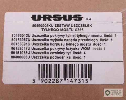 Komplet ( zestaw ) uszczelek tylnego mostu C-385 ORYGINAŁ URSUS Komplet ( zestaw ) uszczelek tylnego mostu C-385 ORYGINAŁ URSUS
