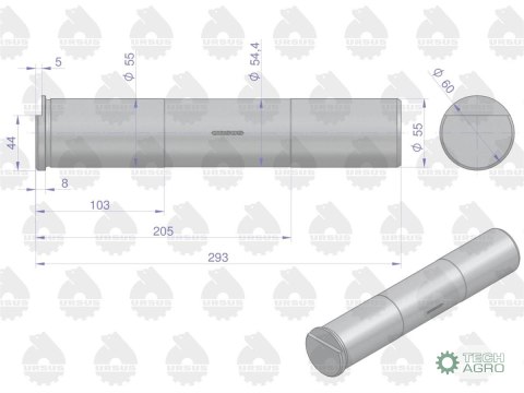 Sworzeń osi okrągłej st. typ C-360 ORYGINAŁ URSUS Sworzeń osi okrągłej st. typ C-360 ORYGINAŁ URSUS