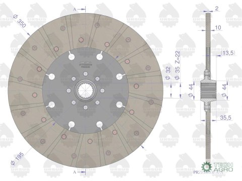 Tarcza sprzęgła fi 350 pias.22 frezy C-385 PREMIUM ORYGINAŁ URSUS Tarcza sprzęgła fi 350 pias.22 frezy C-385 PREMIUM ORYGINAŁ URSUS