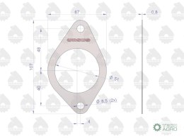 Uszczelka kolektora ssącego krążelit 0.8mm C-385 ( sprzedawane po 10 ) ORYGINAŁ URSUS