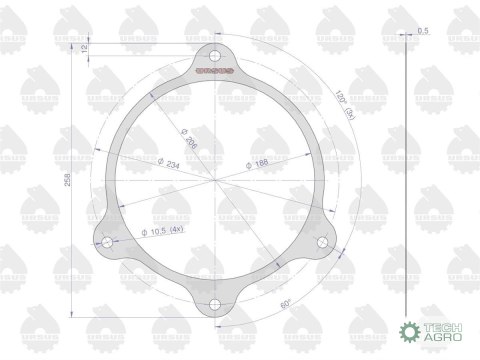 Uszczelka pokrywy mechanizmu blokady krążelit 0.5mm C-360 ( sprzedawane po 5 ) ORYGINAŁ URSUS Uszczelka pokrywy mechanizmu blokady krążelit 0.5mm C-360 ( sprzedawane po 5 ) ORYGINAŁ URSUS