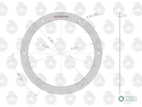 Uszczelka pokrywy mechanizmu różnicowego krążelit 0.5mm C-360 ( sprzedawane po 5 ) ORYGINAŁ URSUS Uszczelka pokrywy mechanizmu różnicowego krążelit 0.5mm C-360 ( sprzedawane po 5 ) ORYGINAŁ URSUS