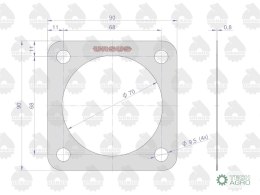 Uszczelka pokrywy skrzyni krążelit 0.8mm C-385 ( sprzedawane po 10 ) ORYGINAŁ URSUS