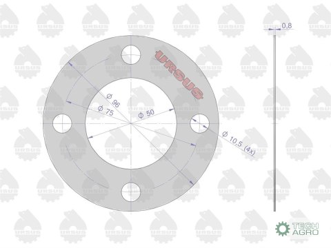 Uszczelka wałka sprzęgłowego krążelit 0.8mm C-360 ( sprzedawane po 10 ) ORYGINAŁ URSUS Uszczelka wałka sprzęgłowego krążelit 0.8mm C-360 ( sprzedawane po 10 ) ORYGINAŁ URSUS