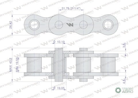 Zestaw naprawczy łańcucha 20B-1X3Ps+ 20BF16-01 zastosowanie Prasa Rolująca Krone Waryński ( sprzedawany po 100 )