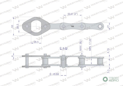 Zestaw naprawczy łańcucha 216B-3Ps+ ogniwo duże zastosowanie Prasa Rolująca Krone Waryński ( sprzedawany po 100 )