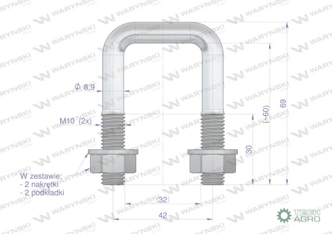 Jarzmo, Cybant, M10 32x60, Waryński