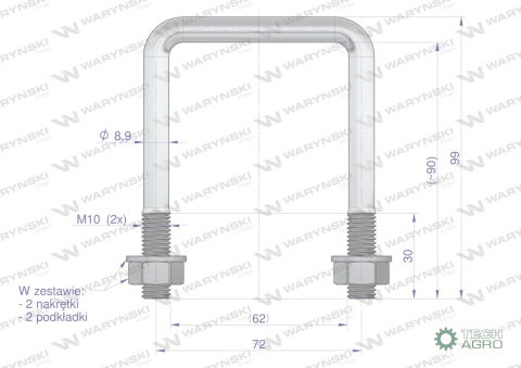 Jarzmo, Cybant, M10 62x90, Waryński