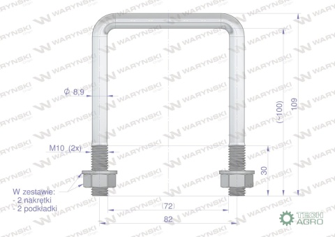 Jarzmo, Cybant, M10 72x100, Waryński