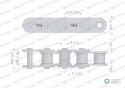Łańcuch rolkowy prosta płytka 12B-1 (R13/4) 5 m Waryński