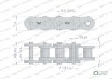 Łańcuch rolkowy wzmocniony przemysłowy 12AH-1 ANSI A 60H (R1 3/4) 2.5m Waryński