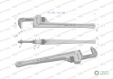 Klucz do rur typ amerykański 24" uchwyt aluminium wzmocniony szczęki CrMo max średnica Waryński