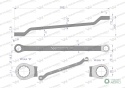 Klucz oczkowy odsadzony 10 x 11 mm. CrVstandard ASME B107.9 Waryński