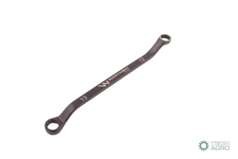 Klucz oczkowy odsadzony 12 x 13 mm. CrVstandard ASME B107.9 Waryński