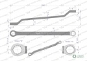 Klucz oczkowy odsadzony 12 x 13 mm. CrVstandard ASME B107.9 Waryński