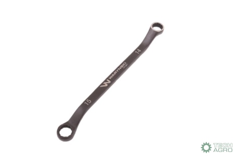 Klucz oczkowy odsadzony 14 x 15 mm. CrVstandard ASME B107.9 Waryński