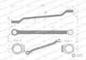 Klucz oczkowy odsadzony 14 x 15 mm. CrVstandard ASME B107.9 Waryński