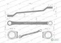 Klucz oczkowy odsadzony 16 x 17 mm. CrVstandard ASME B107.9 Waryński