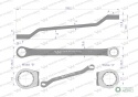 Klucz oczkowy odsadzony 17 x 19 mm. CrVstandard ASME B107.9 Waryński