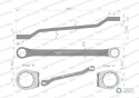 Klucz oczkowy odsadzony 18 x 19 mm. CrVstandard ASME B107.9 Waryński