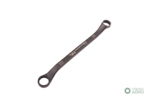 Klucz oczkowy odsadzony 20 x 22 mm. CrVstandard ASME B107.9 Waryński