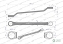 Klucz oczkowy odsadzony 20 x 22 mm. CrVstandard ASME B107.9 Waryński